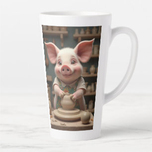 Fun Piggy aardewerk artiest latte mok