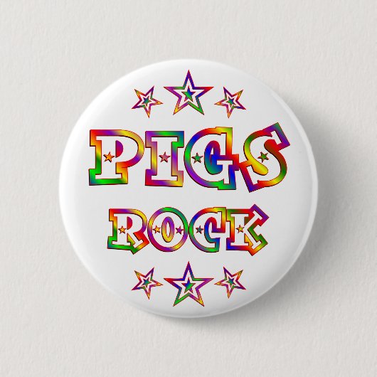 Fun Pigs Rock Ronde Button 5,7 Cm (Voorkant)