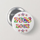 Fun Pigs Rock Ronde Button 5,7 Cm (Voorkant /achterkant)