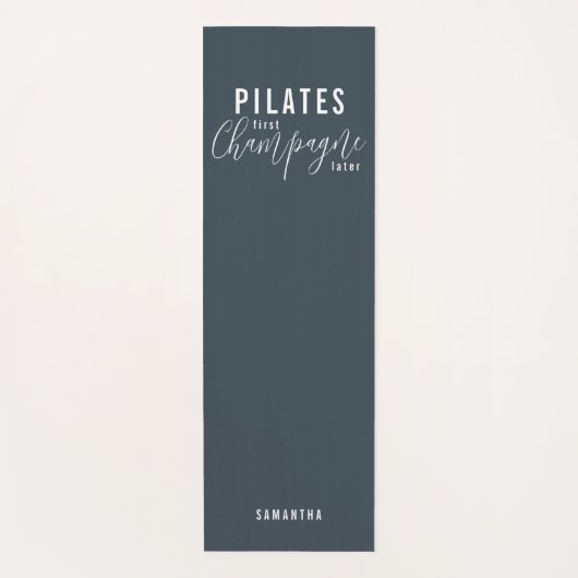 Fun Pilates First Champagne Later Gray Workout Yogamat (Voorkant)