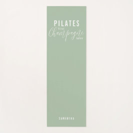 Fun Pilates First Champagne Later Green Workout Yogamat