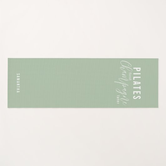 Fun Pilates First Champagne Later Green Workout Yogamat (Voorkant (horizontaal))