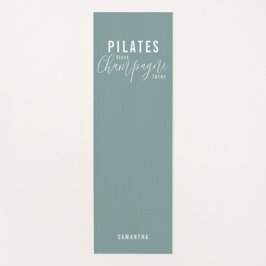 Fun Pilates First Champagne Later Green Workout Yogamat (Voorkant)