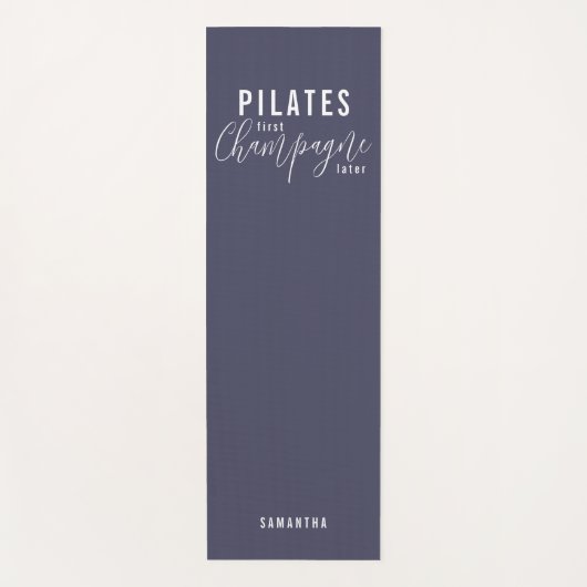 Fun Pilates First Champagne Later Paarse Workout Yogamat (Voorkant)