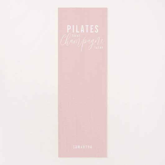 Fun Pilates First Champagne Later Pink Workout Yogamat (Voorkant)