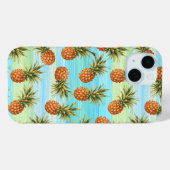 Fun PineappelfruitpatroonWaterverf Art Stripes Case-Mate iPhone Case (Achterkant (horizontaal))