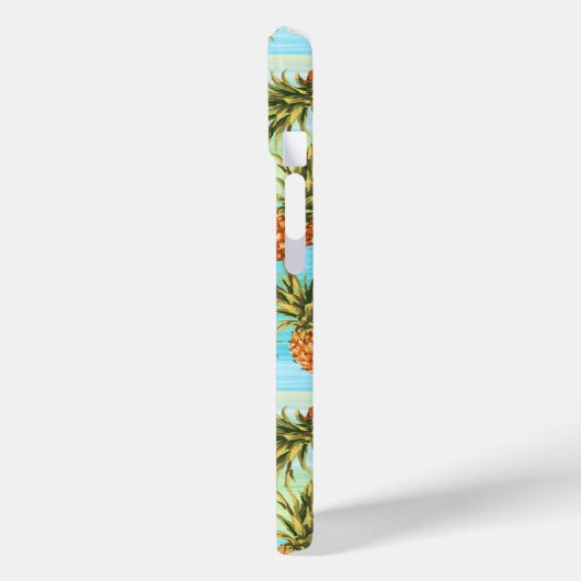 Fun PineappelfruitpatroonWaterverf Art Stripes Case-Mate iPhone Case (Achterkant / Links)