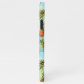 Fun PineappelfruitpatroonWaterverf Art Stripes iPhone Hoesje (Rechterkant)