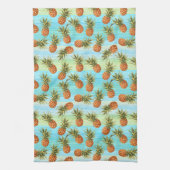 Fun PineappelfruitpatroonWaterverf Art Stripes Theedoek (Verticaal)