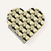 Fun Pineapple Gold en Black Pattern Notitieboek (Voorkant)