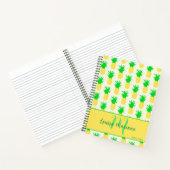 Fun Pineapple Polka Dot Monogram Notitieboek (Binnen)