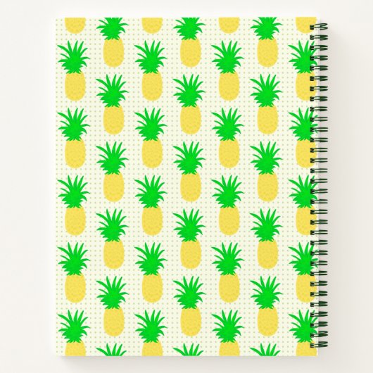 Fun Pineapple Polka Dot Monogram Notitieboek (Achterkant)