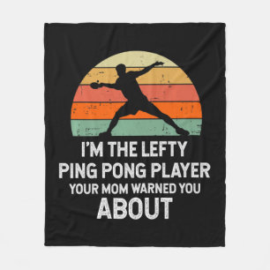 Fun Ping Pong Table Tennis left Handspeler Fleece Deken