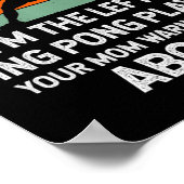 Fun Ping Pong Table Tennis left Handspeler Poster (Hoek)