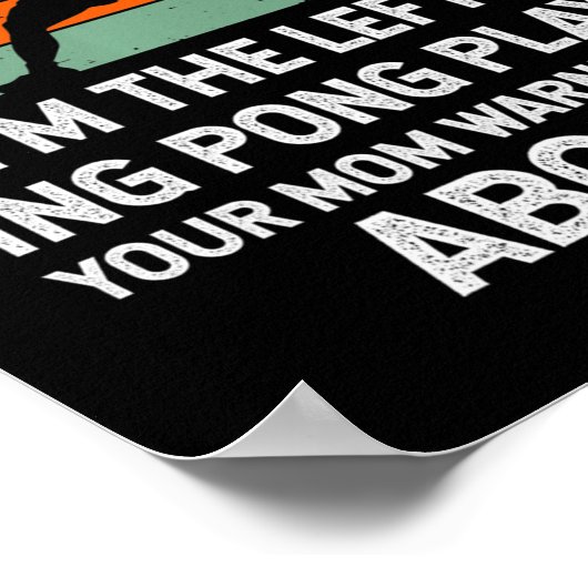 Fun Ping Pong Table Tennis left Handspeler Poster (Hoek)