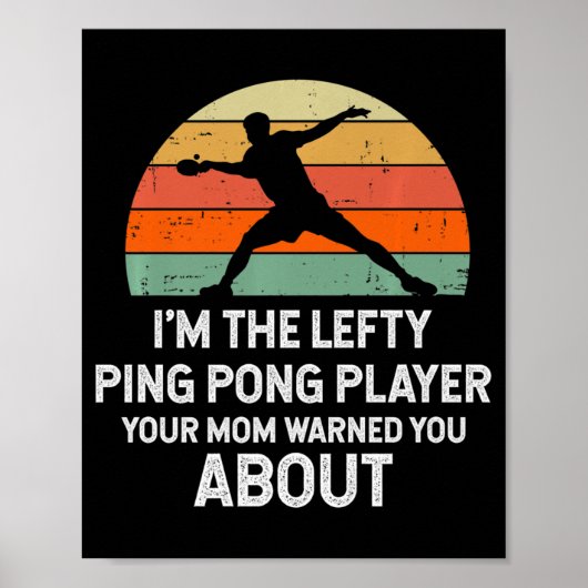 Fun Ping Pong Table Tennis left Handspeler Poster (Voorkant)