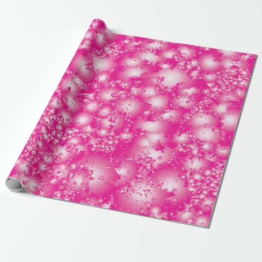 Fun PINK Abstract inktpatroon Super Splash Cadeaupapier (Uitgerold)