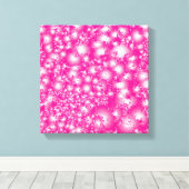 Fun PINK Abstract inktpatroon Super Splash Canvas Afdruk (Insitu (Houten vloer))