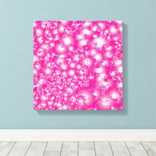 Fun PINK Abstract inktpatroon Super Splash Canvas Afdruk (Insitu (Houten vloer))