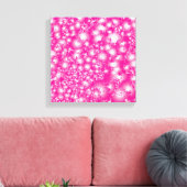 Fun PINK Abstract inktpatroon Super Splash Canvas Afdruk (Insitu (Woonkamer))