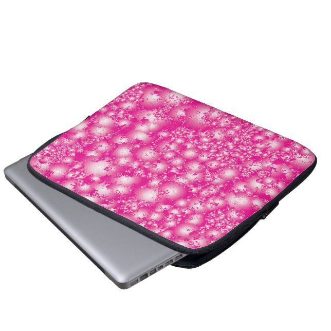 Fun PINK Abstract inktpatroon Super Splash Laptop Sleeve (Voorkant onderkant)