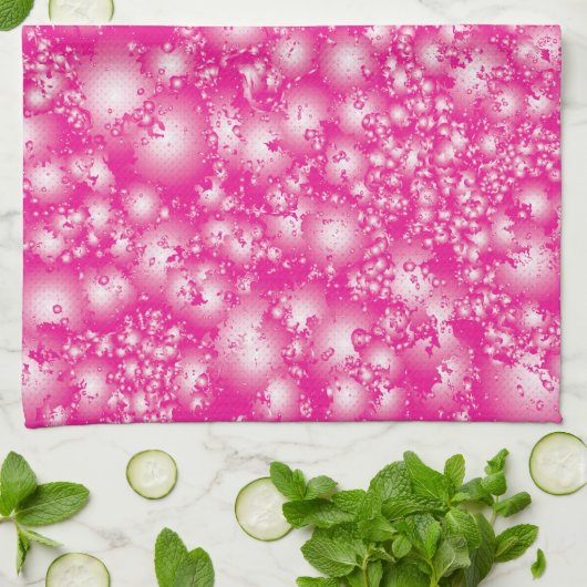 Fun PINK Abstract inktpatroon Super Splash Theedoek (Gevouwen)