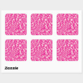 Fun PINK Abstract inktpatroon Super Splash Vierkante Sticker (Vel)