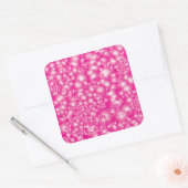 Fun PINK Abstract inktpatroon Super Splash Vierkante Sticker (Envelop)