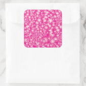 Fun PINK Abstract inktpatroon Super Splash Vierkante Sticker (Tas)