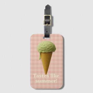 Fun pink and green summer luggage tag bagagelabel