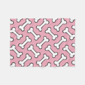 Fun Pink and White Botten Pattern Dog Blanket Fleece Deken (Voorkant (Horizontaal))
