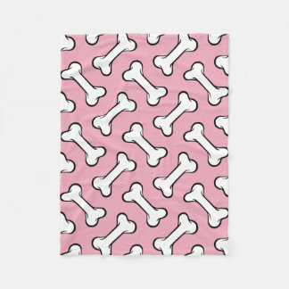 Fun Pink and White Botten Pattern Dog Blanket Fleece Deken