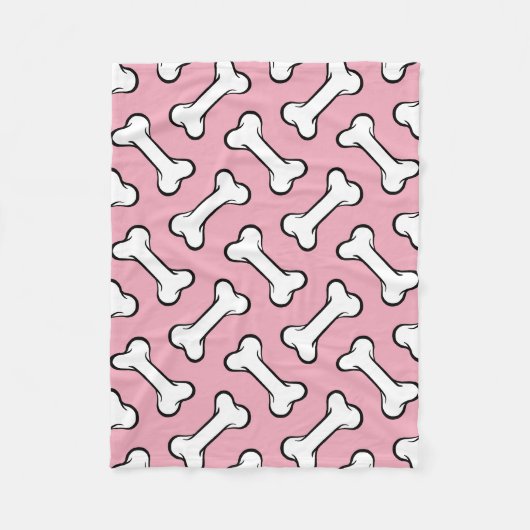 Fun Pink and White Botten Pattern Dog Blanket Fleece Deken (Voorkant)
