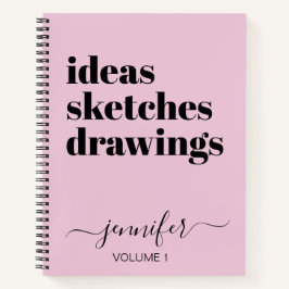 Fun Pink Black Jouw naam van speciaal gepersonalis Notitieboek