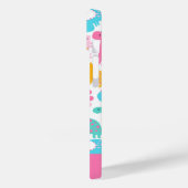Fun Pink & Blauwgroen Dinosaur Patroon Case-Mate iPhone Case (Achterkant / Links)