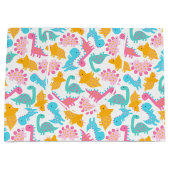Fun Pink & Blauwgroen Dinosaur Patroon Groot Cadeauzakje (Voorkant)