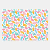 Fun Pink & Blauwgroen Dinosaur Patroon Inpakpapier Vel (Voorkant)