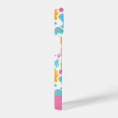 Fun Pink & Blauwgroen Dinosaur Patroon iPhone Hoesje (Rechterkant)