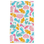 Fun Pink & Blauwgroen Dinosaur Patroon Klein Cadeauzakje (Voorkant)