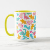 Fun Pink & Blauwgroen Dinosaur Patroon Mok (Links)