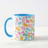 Fun Pink & Blauwgroen Dinosaur Patroon Mok (Links)