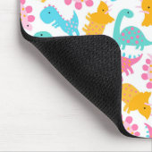 Fun Pink & Blauwgroen Dinosaur Patroon Muismat (Hoek)