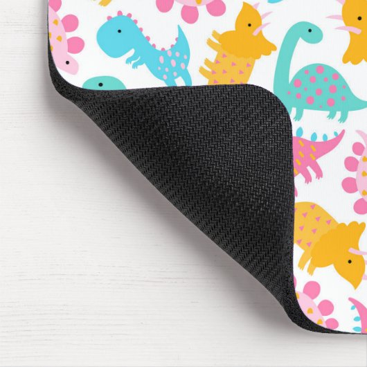 Fun Pink & Blauwgroen Dinosaur Patroon Muismat (Hoek)