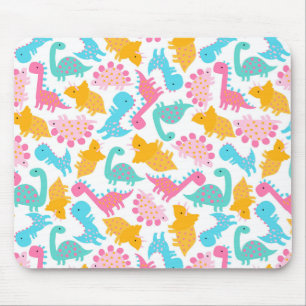 Fun Pink & Blauwgroen Dinosaur Patroon Muismat