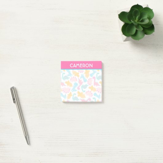 Fun Pink & Blauwgroen Dinosaur Patroon Post-it® Notes (Kantoor)