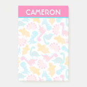 Fun Pink & Blauwgroen Dinosaur Patroon Post-it® Notes (Voorkant)