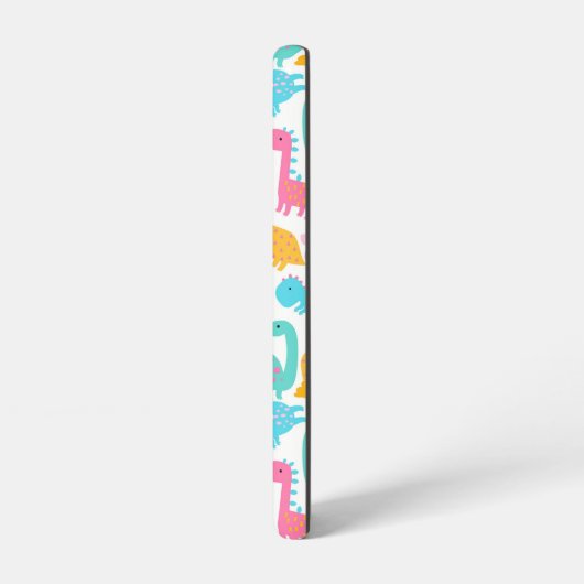 Fun Pink & Blauwgroen Dinosaur Patroon Samsung Galaxy Hoesje (Linkerkant)