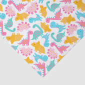 Fun Pink & Blauwgroen Dinosaur Patroon Tissuepapier (Detail)