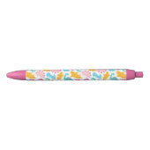 Fun Pink & Blauwgroen Dinosaur Patroon Zwarte Inkt Pen (Voorkant)