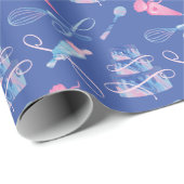 Fun Pink Blue Baking Utensils & Marble Glaze Cake  Cadeaupapier (Rol Hoek)